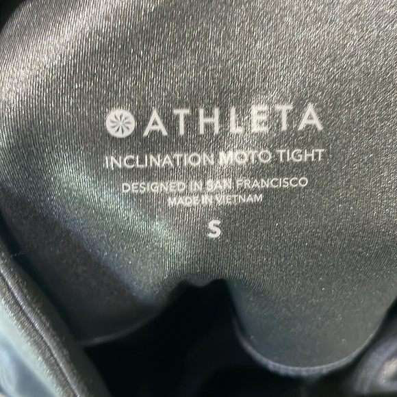 Athleta Inclination Moto Tight in Black Shimmer High-Waist Size Small - Picture 3 of 13